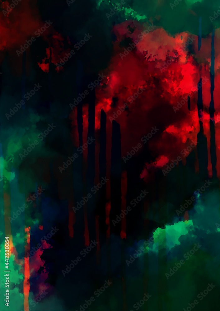 Fototapeta premium 赤と緑の幻想的なテクスチャ背景