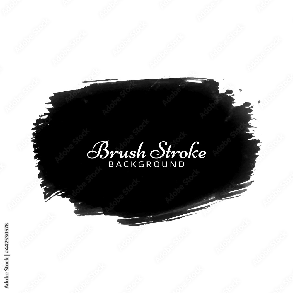 Decorative black watercolor brush stroke design