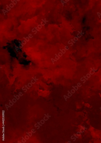 暗闇に光る赤い幻想的な水彩テクスチャ背景