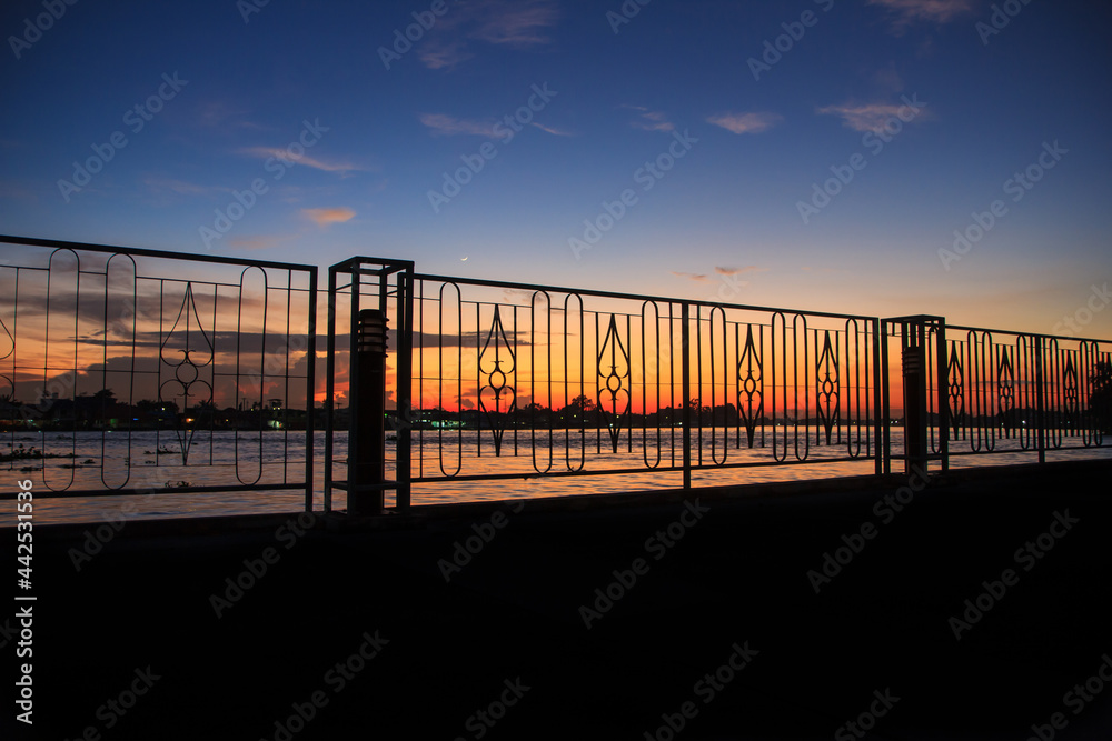Fence sunset