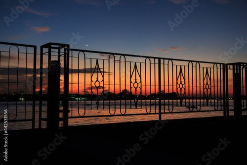 Fence sunset