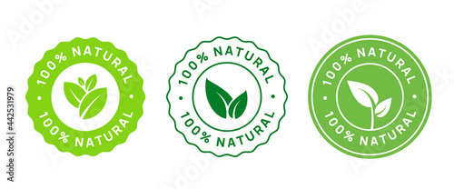 Natural Product Vector Icon Circle Sign. Healthy Food Emblem. Organic food Badge.