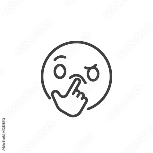 Thinking face emoticon line icon