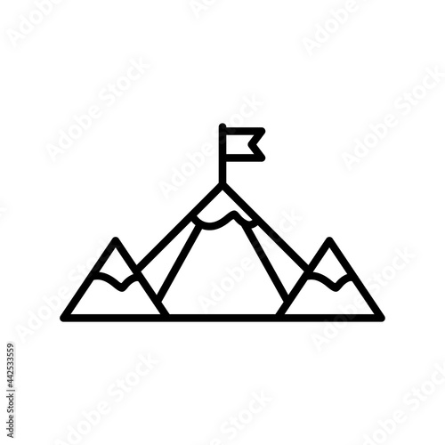 Peak Outline Vector Icon Design