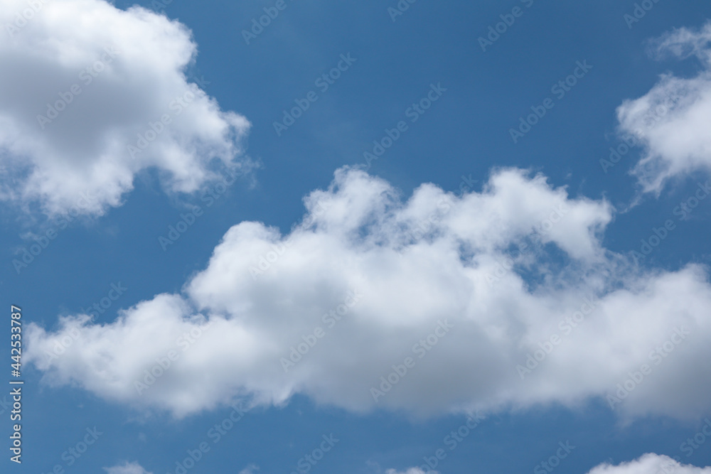 bright blue sky and thin white little clouds.