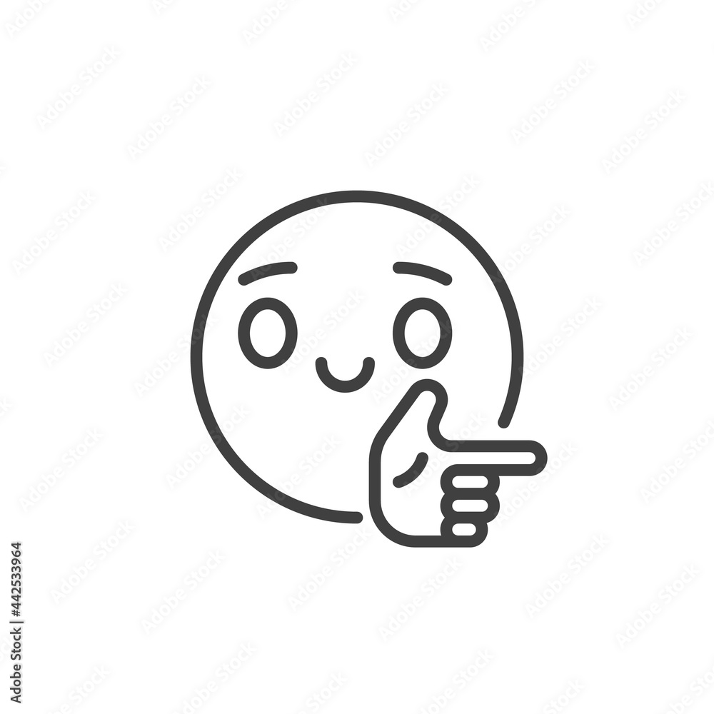 Emoticon pointing right line icon Emoticon pointing right line icon