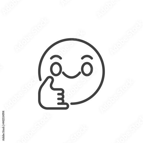 Call me emoji line icon