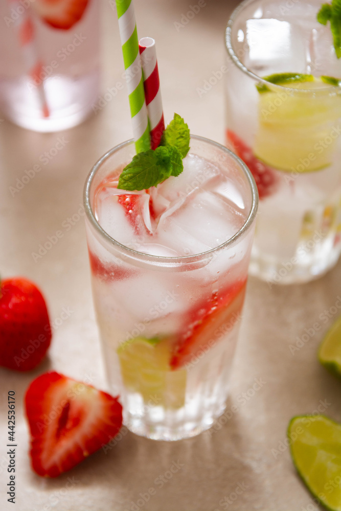 Cocktails with fruits and berries. Summer cold refreshing fruit drink. Cocktails with fruits and berries. Summer cold refreshing fruit drink.