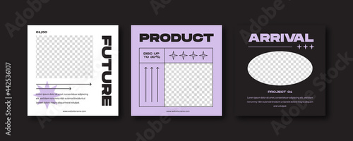 Set of fashion square banner template