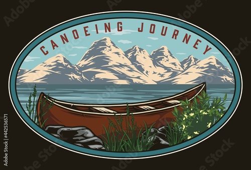 Summer adventure colorful vintage emblem