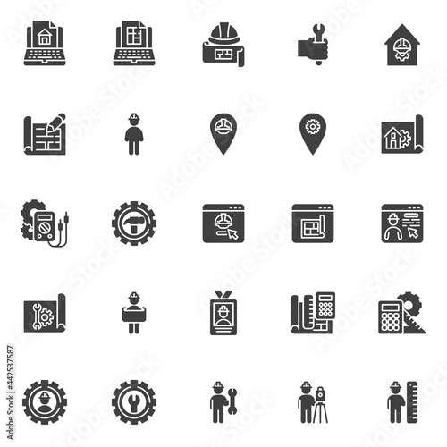 Engineering service vector icons set