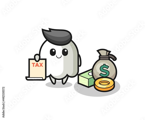 Character cartoon of ghost as a accountant