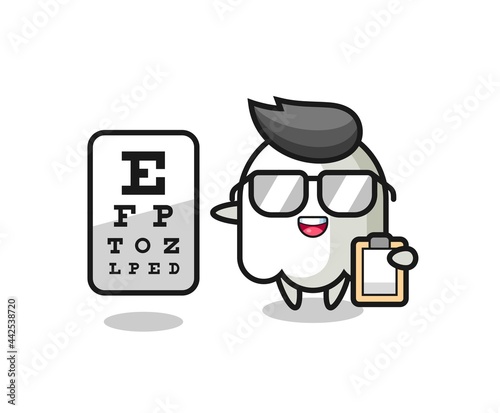 Illustration of ghost mascot as an ophthalmology