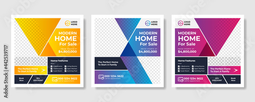 Real Estate Social Media Post Template, Editable Post Template Social Media Banners design