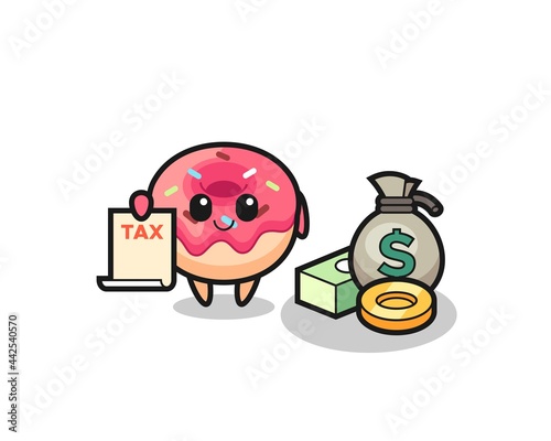Character cartoon of doughnut as a accountant
