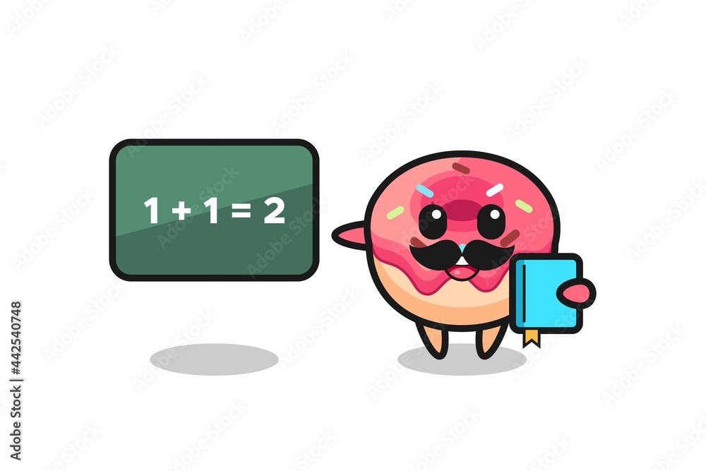 Illustration of doughnut character as a teacher