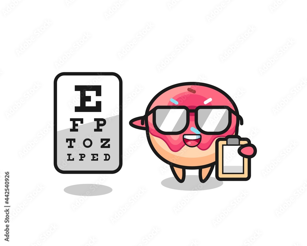 Illustration of doughnut mascot as an ophthalmology
