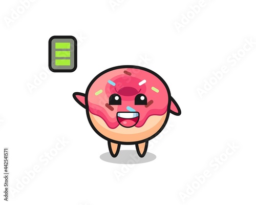 doughnut mascot character with energetic gesture