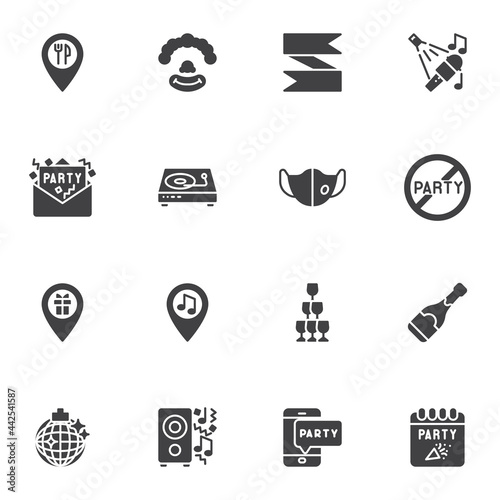 Entertainment party vector icons set