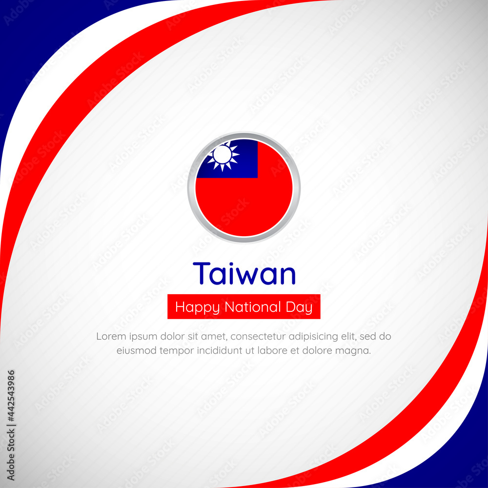 Abstract Taiwan country flag background with creative happy national day of Taiwan vector illustration