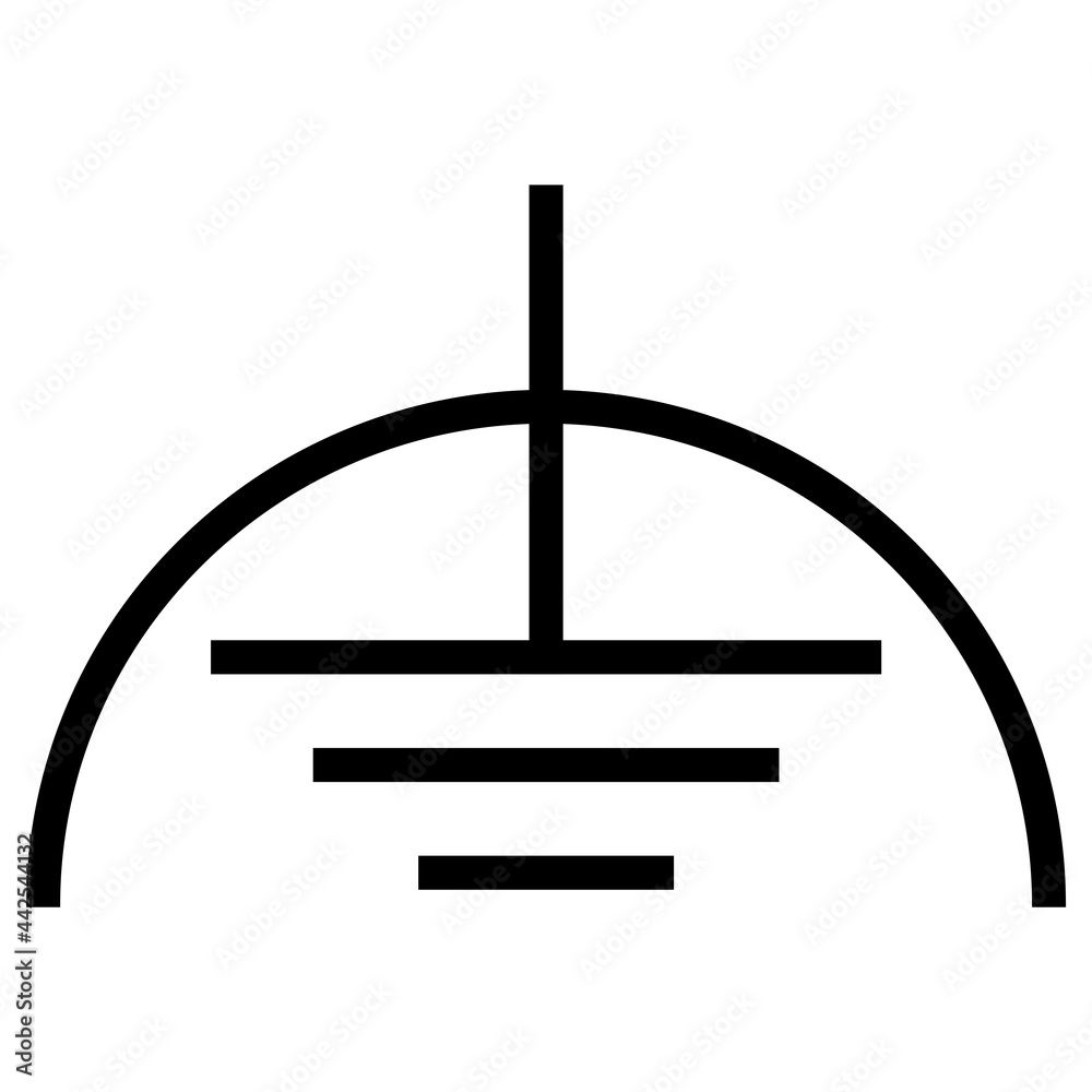 Caution Noiseless Earth Clean Ground Symbol Sign On White Background Caution Noiseless Earth Clean Ground Symbol Sign On White Background