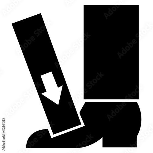 Foot Crush Force From Above Symbol Sign On White Background