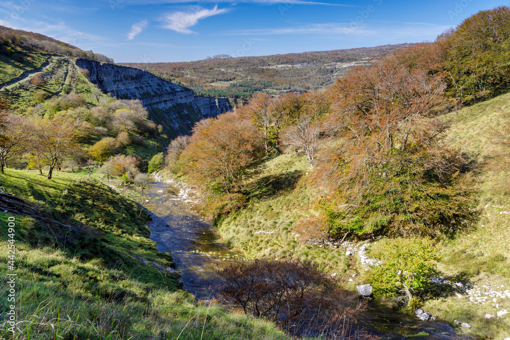 san miguel waterfall, Burgos, Spain.