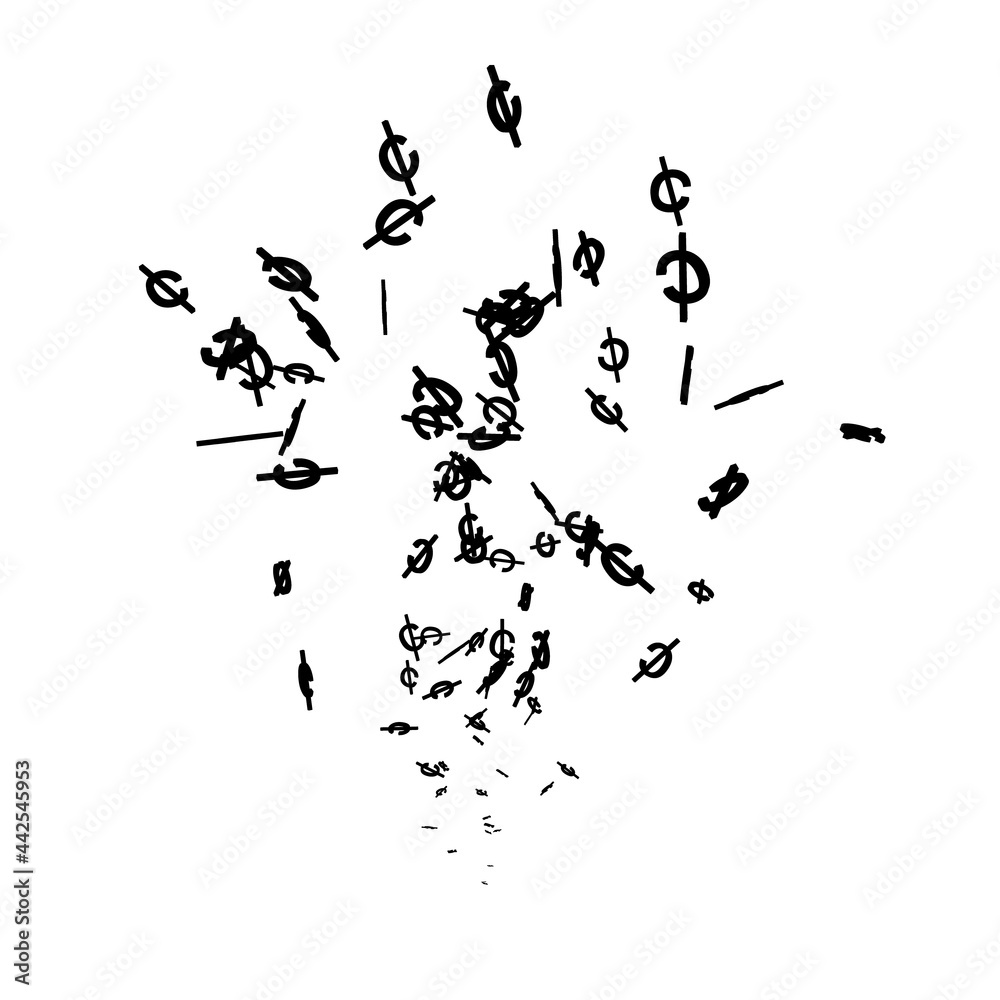 Silhouette of cent signs thread isolated on white background. Vector illustration Silhouette of cent signs thread isolated on white background. Vector illustration