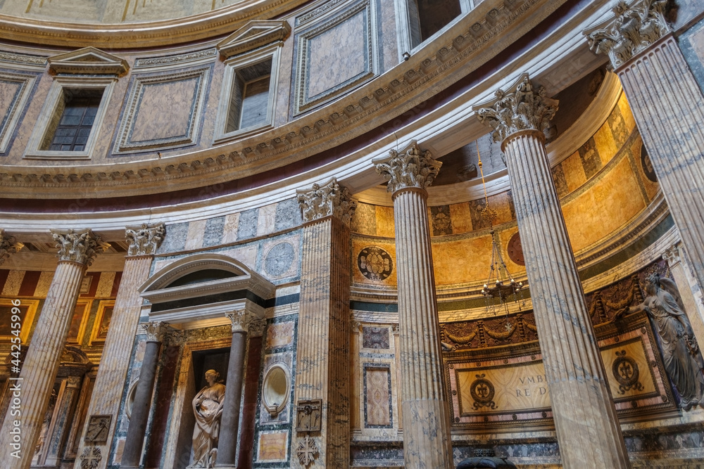 Interior view of the Pantheon in Rome, UNESCO World Heritage Site