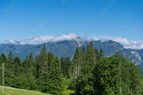 View from the Eckbauer mountain over the Bavarian Alps near Garmisch-Partenkirchen