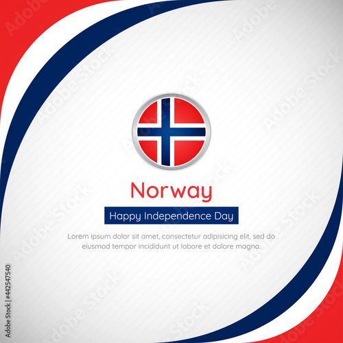 Abstract Norway country flag background with creative happy independence day of Norway vector illustration