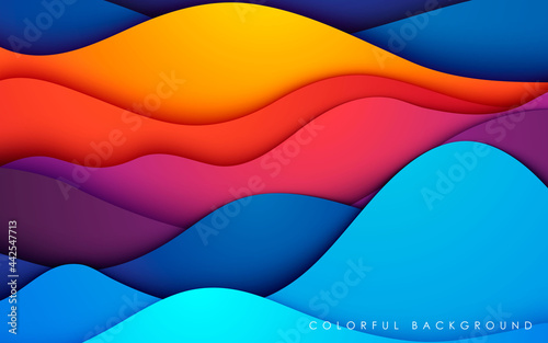 Colorful fluid background. Dynamic textured geometric element. Modern gradient light vector illustration.