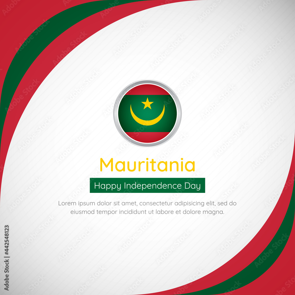 Abstract Mauritania country flag background with creative happy independence day of Mauritania vector illustration Abstract Mauritania country flag background with creative happy independence day of Mauritania vector illustration