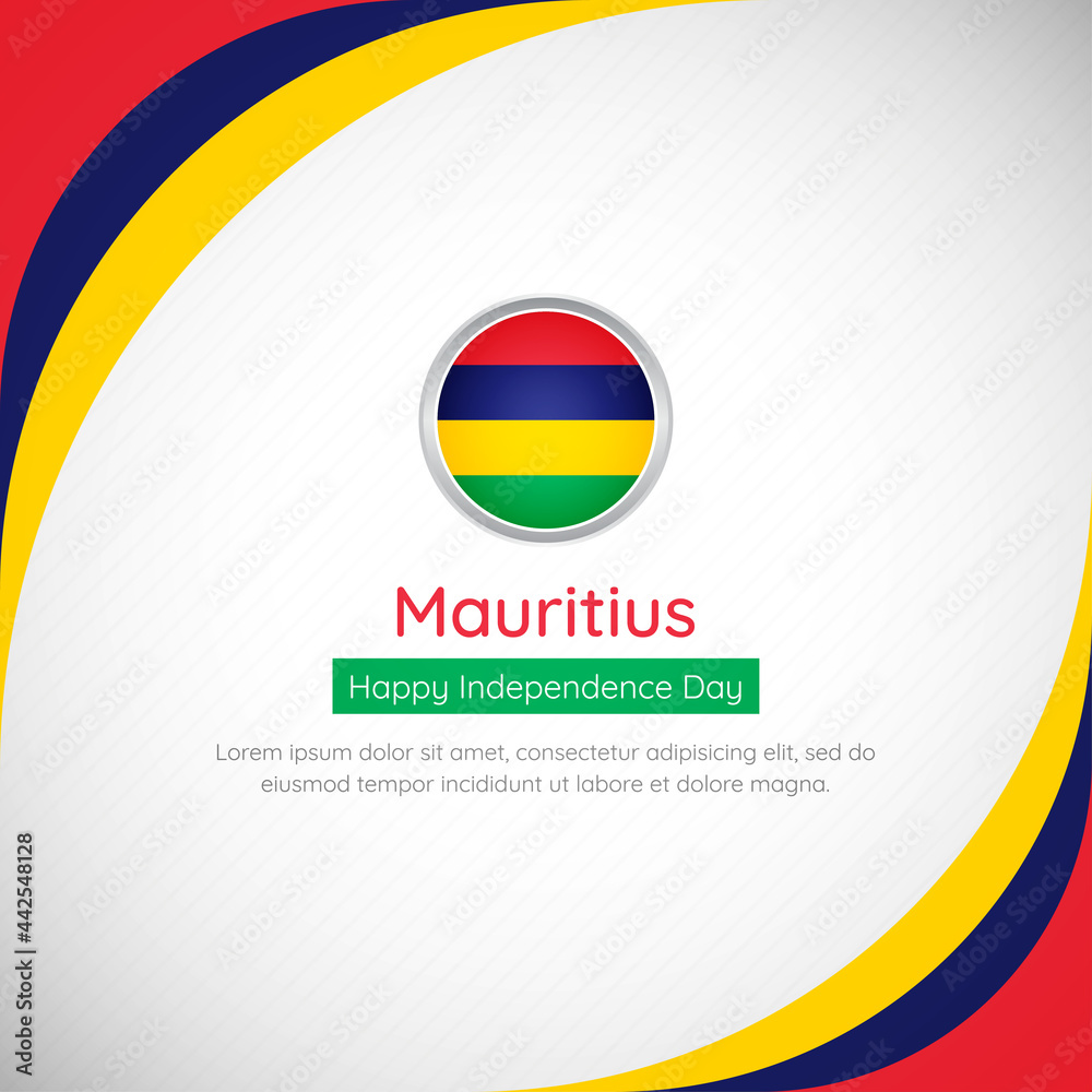Abstract Mauritius country flag background with creative happy independence day of Mauritius vector illustration