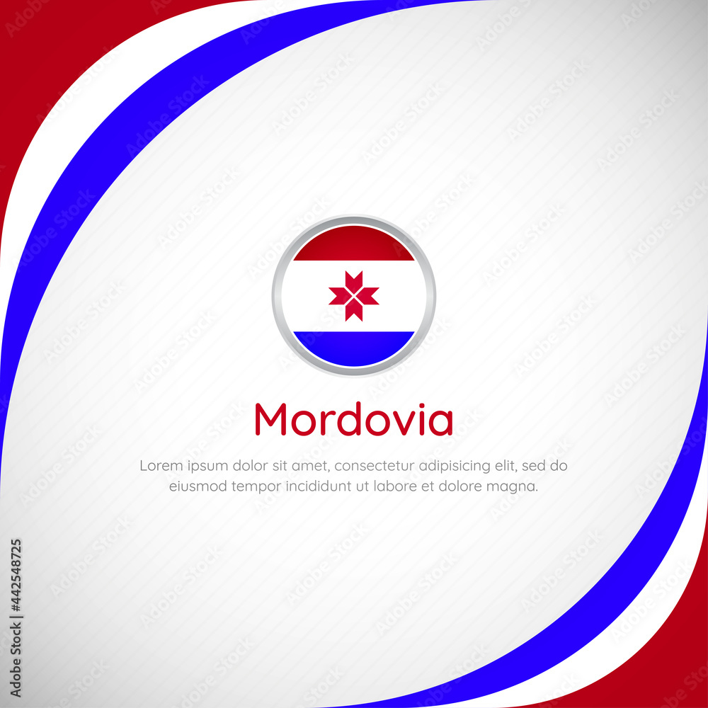 Abstract Mordovia country flag background with creative happy national day of Mordovia vector illustration
