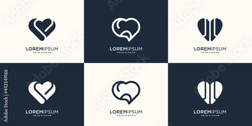 collection of abstract love logo. Premium vector