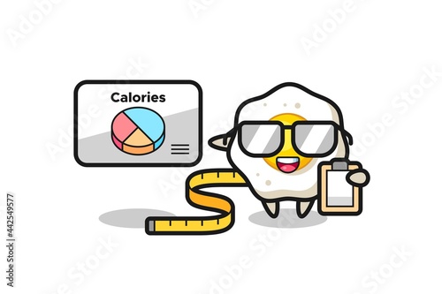 Illustration of fried egg mascot as a dietitian