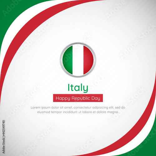 Abstract Italy country flag background with creative happy republic day of Italy vector illustration