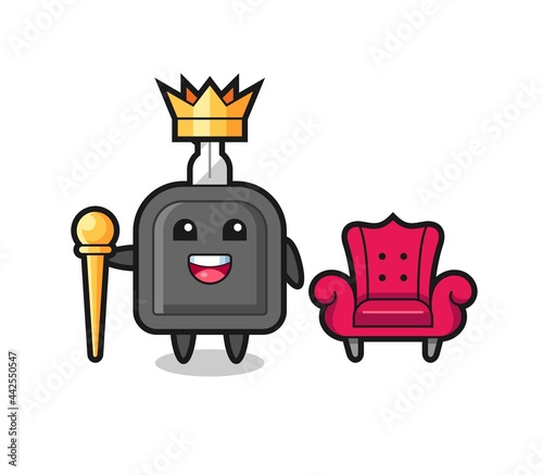 Fototapeta Naklejka Na Ścianę i Meble -  Mascot cartoon of car key as a king