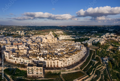 Aerial view of Locorotondo city, Italy