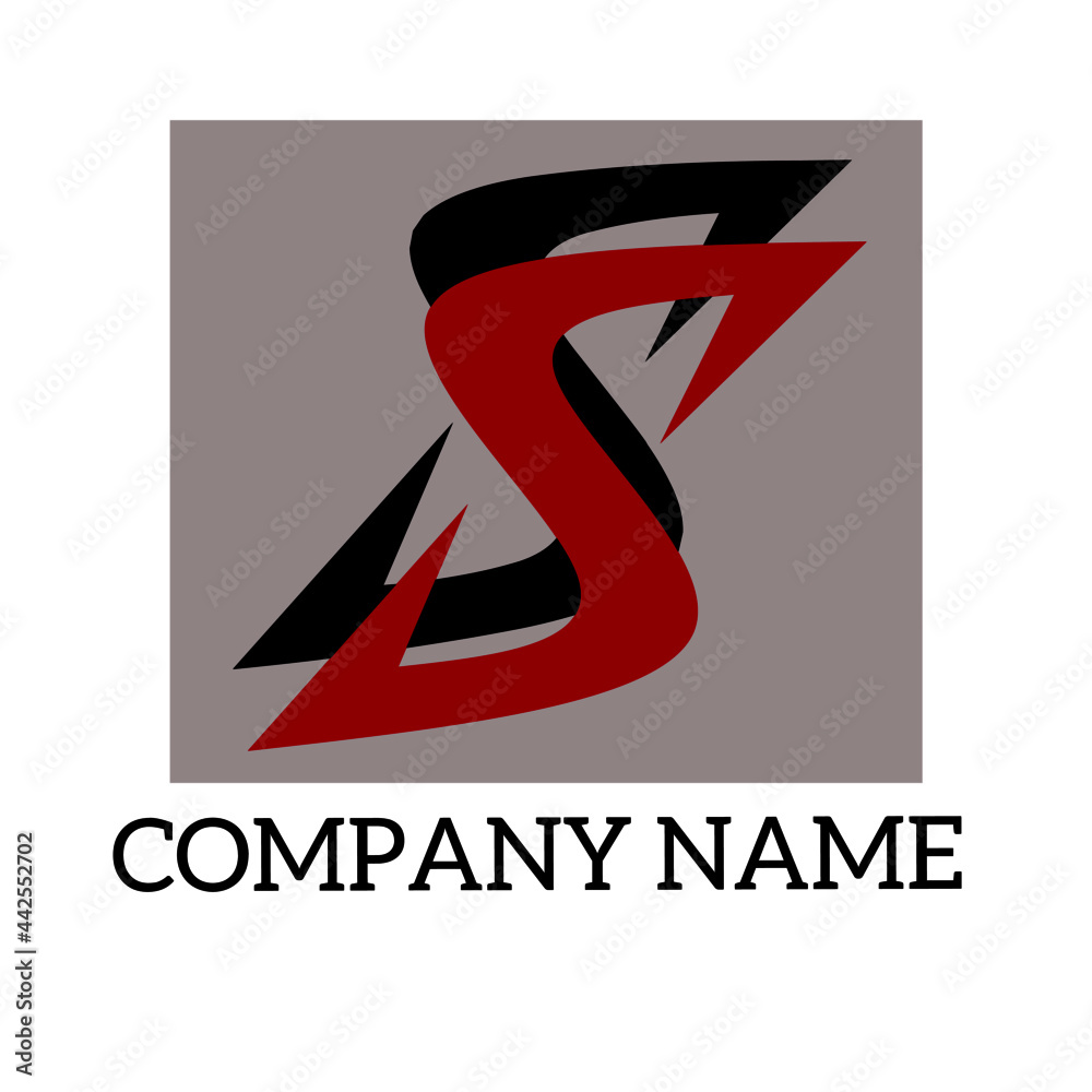 Flat vector simple design for company initials SS logo