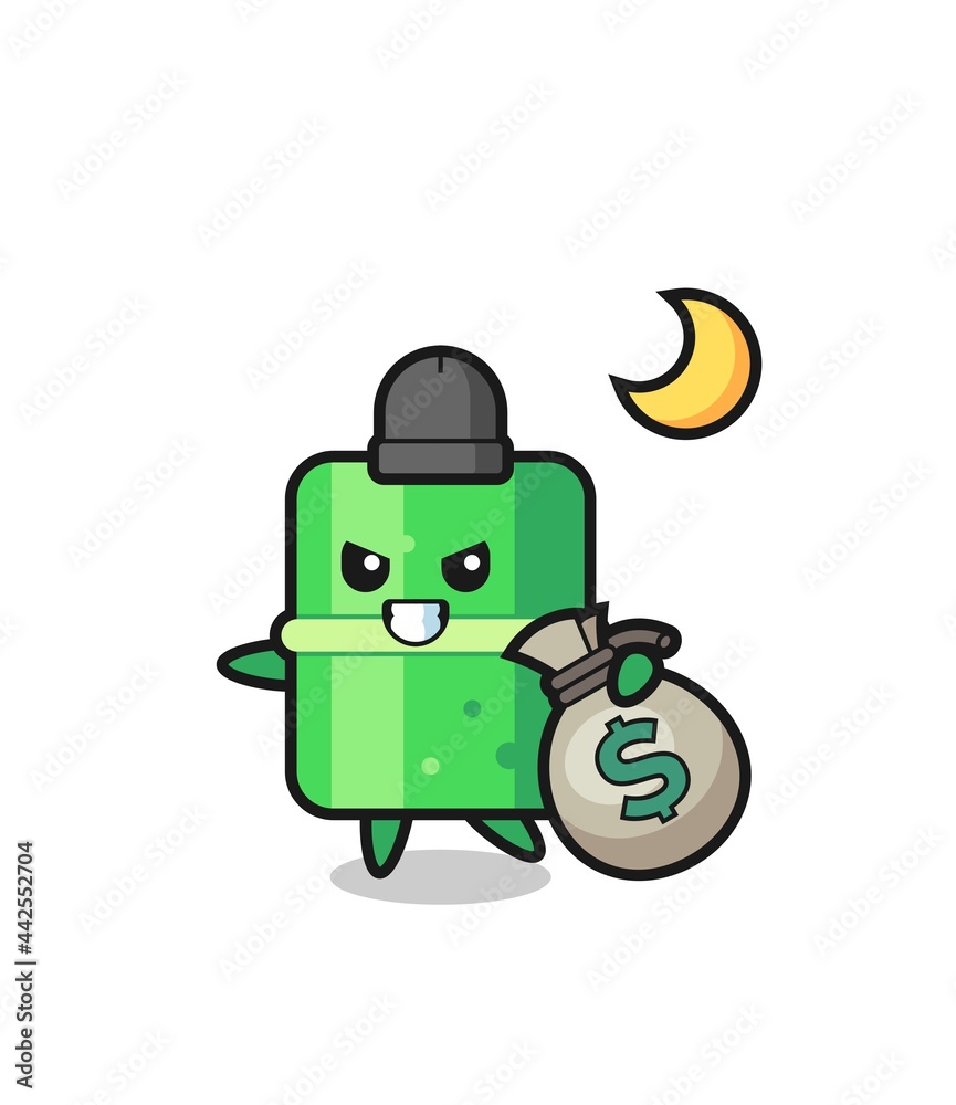 Illustration of bamboo cartoon is stolen the money Illustration of bamboo cartoon is stolen the money