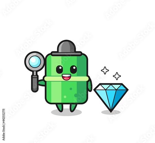 Illustration of bamboo character with a diamond