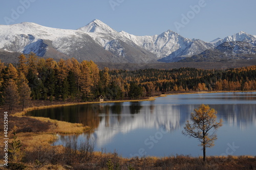 Amazing view of Kidelyu mountain lake in Altai, Russia