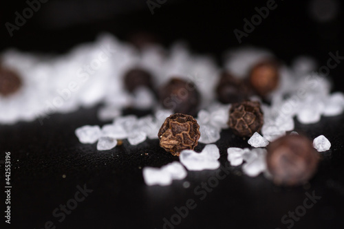 Salt and pepper close up