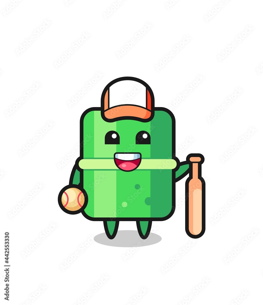 Cartoon character of bamboo as a baseball player Cartoon character of bamboo as a baseball player