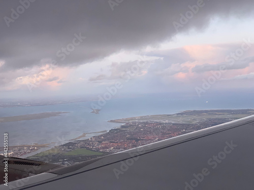 Kastrup Airport and Øresund from a plane