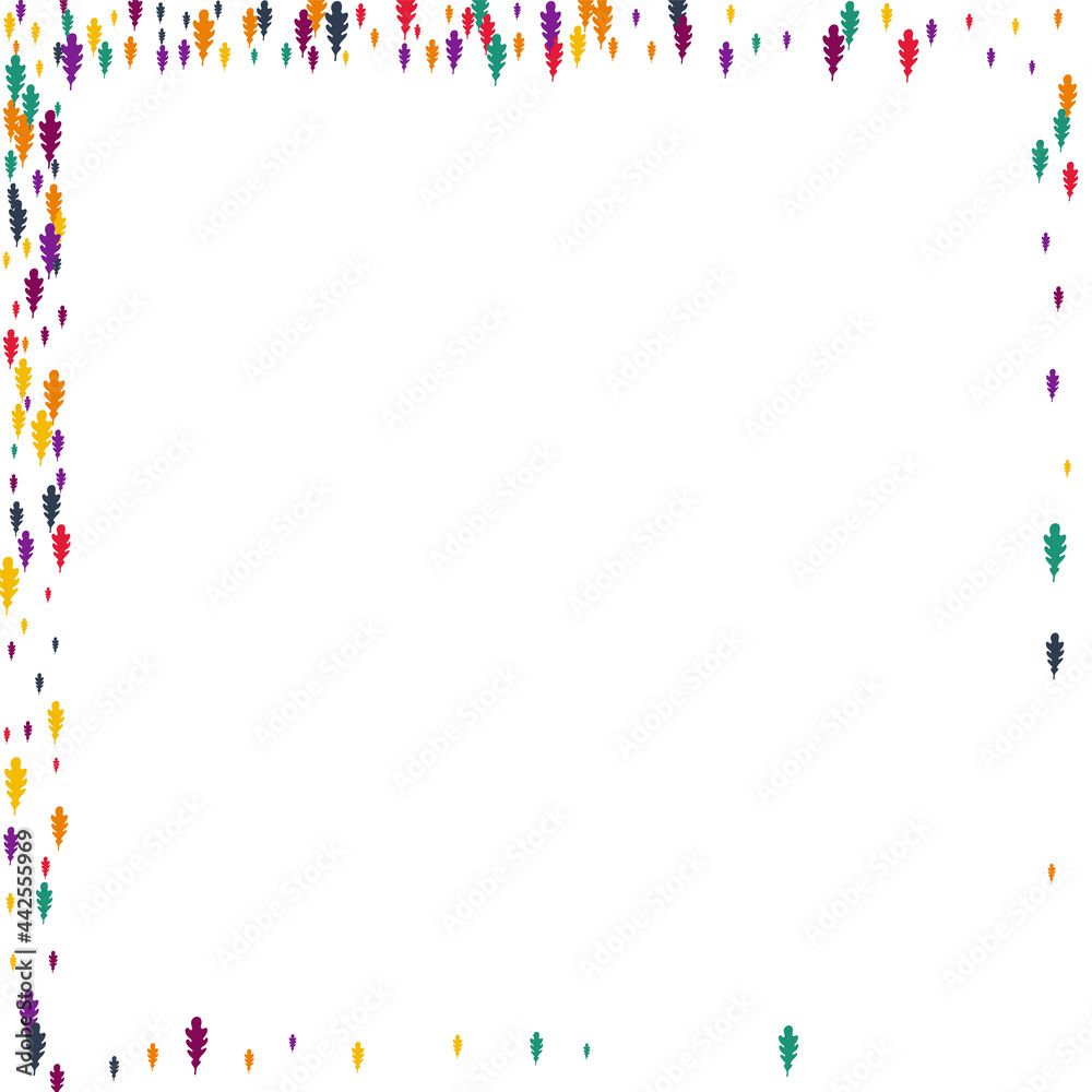 Obraz premium Bright Confetti Vector Beige Background. Red Foliage Natural Texture. Eco Leaf Illustration. Yellow Foliage Set.