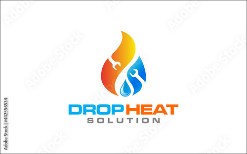 Illustration graphic vector of plumbing and heating service Logo Design template