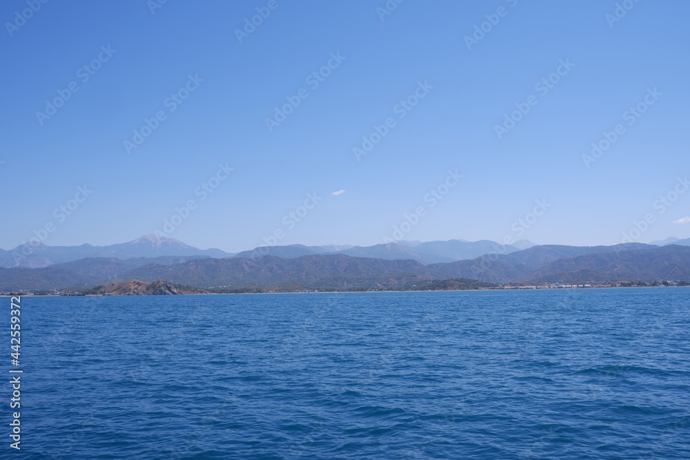 Landscape view from sailing boat